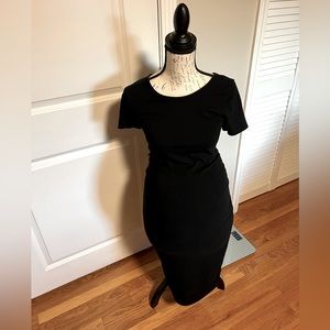 Isabel Maternity Fitted Black Dress Size Small